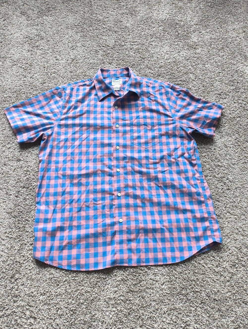 Men's L.L. Bean Casual Button Down Short Sleeve Shirt Size Large